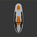 Modern Silver And Orange Jet Ski With Streamlined Design And Black Seat