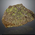 Natural Brown Rock With Green Spots And Rough Surface Texture