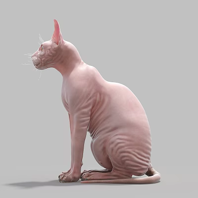 Pink Reptile Lizard with Smooth Skin Sitting on Grey Background Surface 3d model