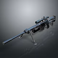 Tactical Sniper Rifle With Scope Long Barrel And Bipod Support 3d model