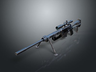 Sniper rifle sight sniper rifle sci-fi sniper rifle semi-automatic rifle combat rifle 3d model