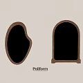 Ancient mirror bathroom mirror decorative mirror 3d model