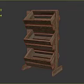 Wooden Multi tiered Display Shelf With Open Design For Displaying Items 3d model