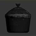 Durable Cast Iron Cooking Pot With Fitted Lid Two Side Handles And Textured Surface Design