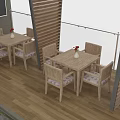 Outdoor Terrace Design With Seating Area Water Pool Sculpture Wooden Structure And Plants