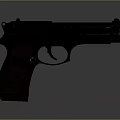 Classic Semi Automatic Pistol With Wooden Grip And Metal Frame Design