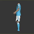 Blue Soccer Uniform With Short Sleeves Shorts Long Socks Team Logo And Sponsor Branding
