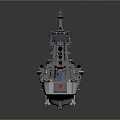 Warship Model With White Hull Black Structures And Gray Background