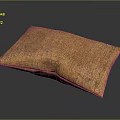 Brown Textured Burlap Cushion For Home Decor And Comfortable Use 3d model