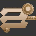 Golden Decorative Household Accessory With Gemstone Embedded Rings And Circular Design