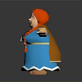 Cartoon Female Character With Red Braided Hair Blue Dress Necklace Yellow Bracelets And Brown Cape