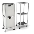 Commercial Metal Storage Carts With Wheels Shelves And Drawers For Business Use