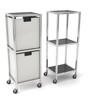 Commercial Metal Storage Carts With Wheels Shelves And Drawers For Business Use 3d model