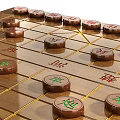 Traditional Chinese Chess Wooden Board Game with Pieces and Chu River Han Border