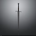 Medieval Metal Sword With Red Hilt And Long Sharp Blade Design