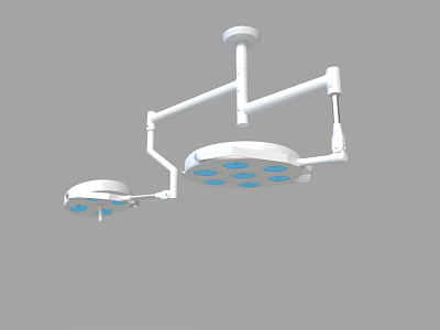 Medical Equipment Surgical Shadowless Lamp With Dual Head LED Bulbs And Adjustable Arm 3d model