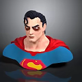 Superman 3D Sculpture Bust With Red Cape Blue Chest And Yellow Red Logo