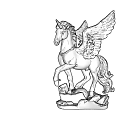 Intricate Silver Winged Unicorn Sculpture With Standing Pose And Detailed Base