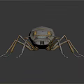 Futuristic Mechanical Ant With Metallic Body And Blue Accents On Dark Reflective Surface