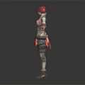 Stylish Character And Creature 3D Models With Red Hair Different Outfits And Poses