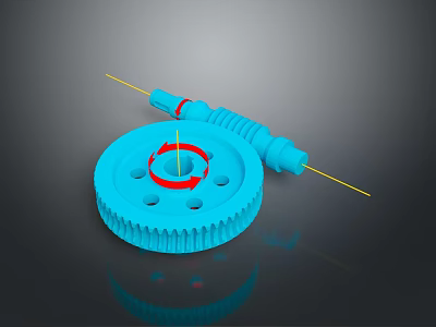 Hardware Tools Blue Gear and Yellow Rod Precision Mechanical Parts for DIY Projects 3d model
