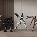 Robot Dolls Collection Displaying Different Colored Mechanical Figures In Standing Poses 3d model