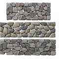 Natural Stone Feature Wall With Irregular Stones And Textured Surface For Garden Decor 3d model