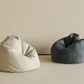 Comfortable Fabric Bean Bag Chairs In Beige And Dark Gray For Modern Minimalist Home Decor