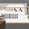 Nordic Bakery Dessert Bakery Container Store Container Cashier Bread Rack Cabinet Combination Log Bread Cabinet 3d model