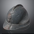 Vintage Distressed Military Helmet With Rusty Surface Worn Edges And Emblem