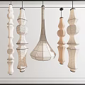 Various Modern Design Chandeliers with Unique Geometric Shapes and Neutral Tones