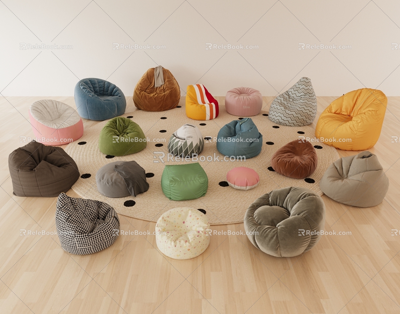 Lazy Chair Bean Bag Chair Leisure Chair Sofa Chair Recliner Bean Bag Pillow Sofa Chair Stool 3d model