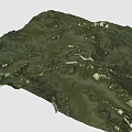 Natural Garden Landscape With Rolling Hills Rocks And Lush Green Vegetation