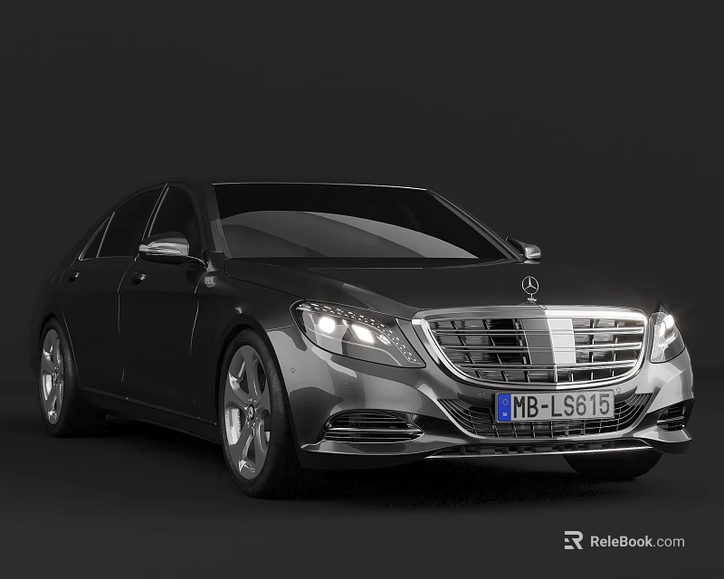 Black Mercedes-Benz Luxury Sedan Featuring Stylish Front Design Chrome Grille And Headlights 3d model 