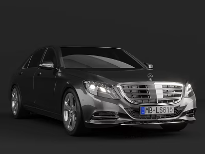 Black Mercedes-Benz Luxury Sedan Featuring Stylish Front Design Chrome Grille And Headlights 3d model
