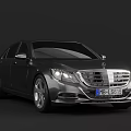 Black Mercedes-Benz Luxury Sedan Featuring Stylish Front Design Chrome Grille And Headlights