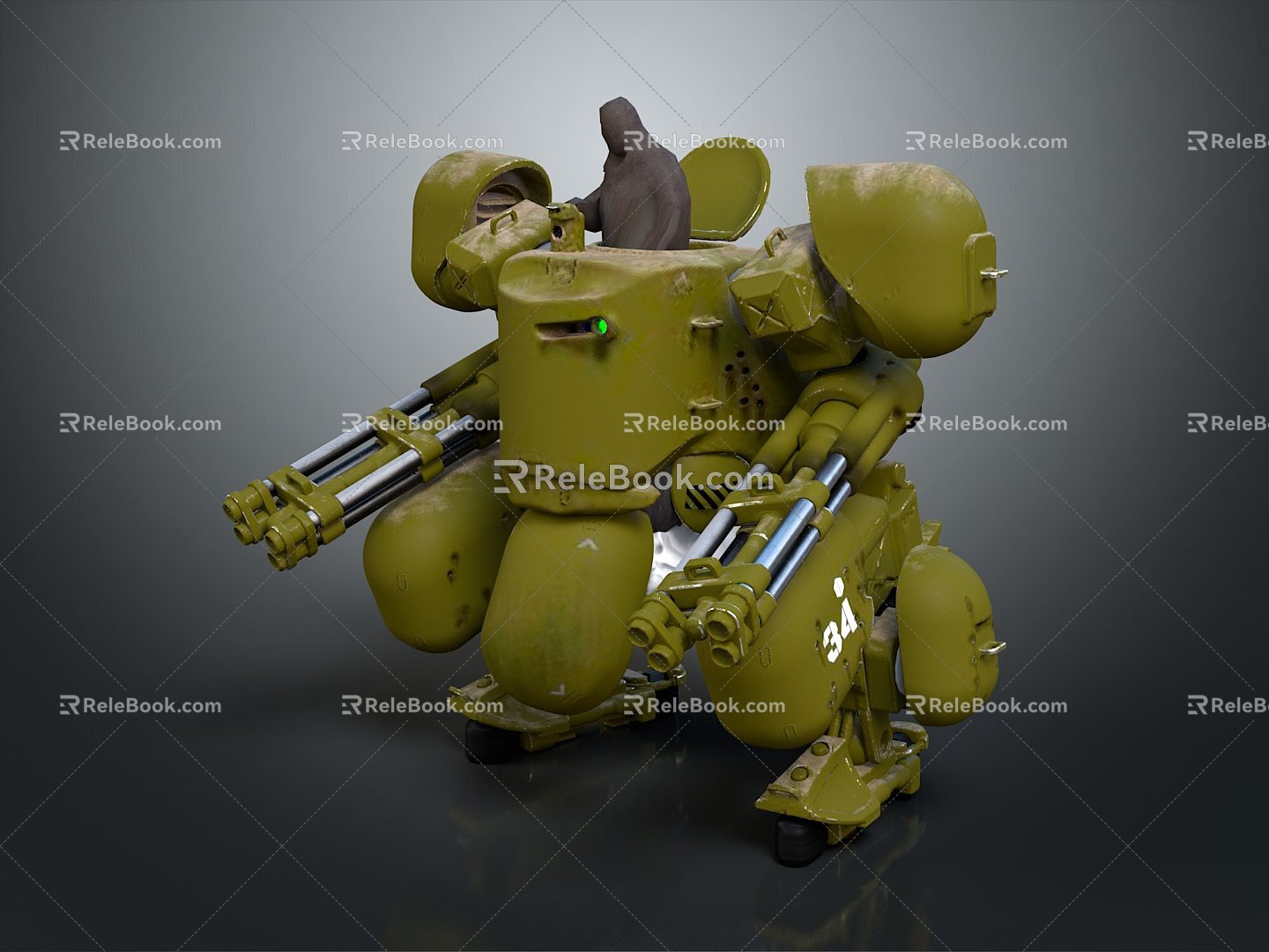 Mech Warrior Mech Soldier Machine Battlearm Mechanical Battlearm Machine Fighter Robot 3d model