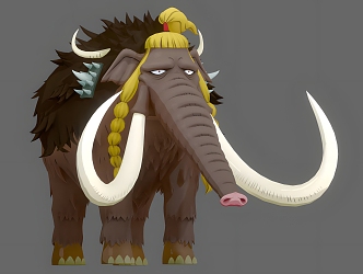 One Piece Jack Mammoth Cartoon Animation One Piece Three Disaster Jack Animal Mammoth Elephant Movie Game Can Do Action 3d model