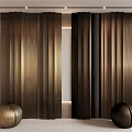 Modern Background Wall With Vertical Striped Textured Metallic Design And Spherical Decorative Ornaments