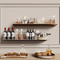 Wine Bottle Wine Tray Wine Combination 3d model
