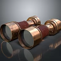 Commercial Binoculars Copper Construction Leather Grip Professional Grade High Quality Optics 3d model