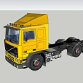 Yellow Volvo Truck Cab Design Featuring Front Grille And Black Wheels