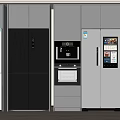 Modern Built In Refrigerators And Freezers With White Black Finishes In Kitchen Cabinet Setup