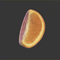 Juicy Fresh Vibrant Orange Slice On Black Background With Reflection