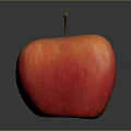 Fresh Red Apple With Yellow Highlights And Glossy Surface On Dark Background