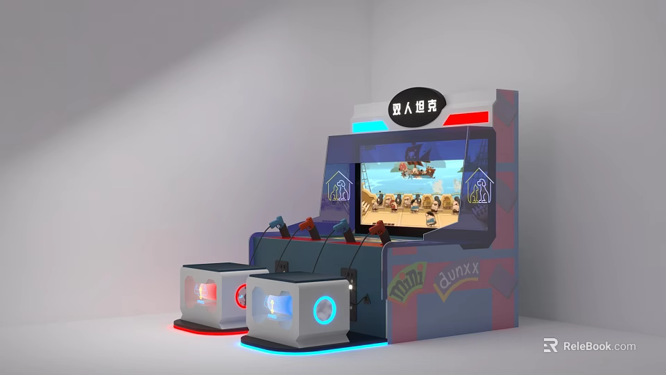Immersive Entertainment Electronics With AI World Arcade Machine And VR Gaming Devices 3d model 