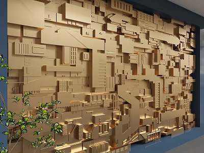 Modern background wall 3d model