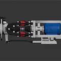 Mechanical Device With Metal Frame Red Springs And Blue Motor Components