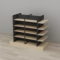 Retail Store Black Metal Display Shelf With Multiple Shelves For Product