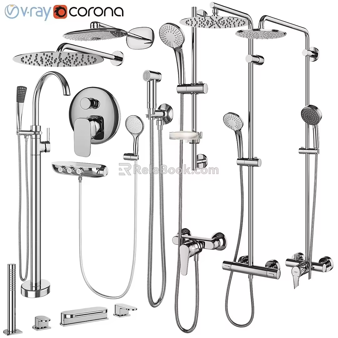 Modern hardware shower 3d model